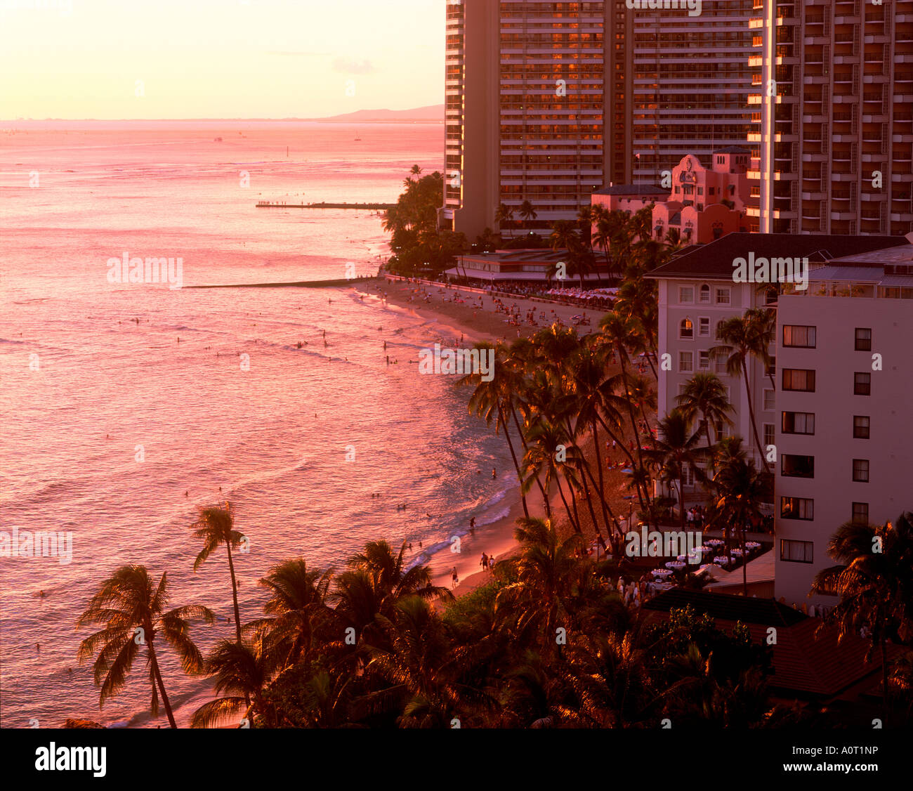 Waikiki sunset Stock Photo