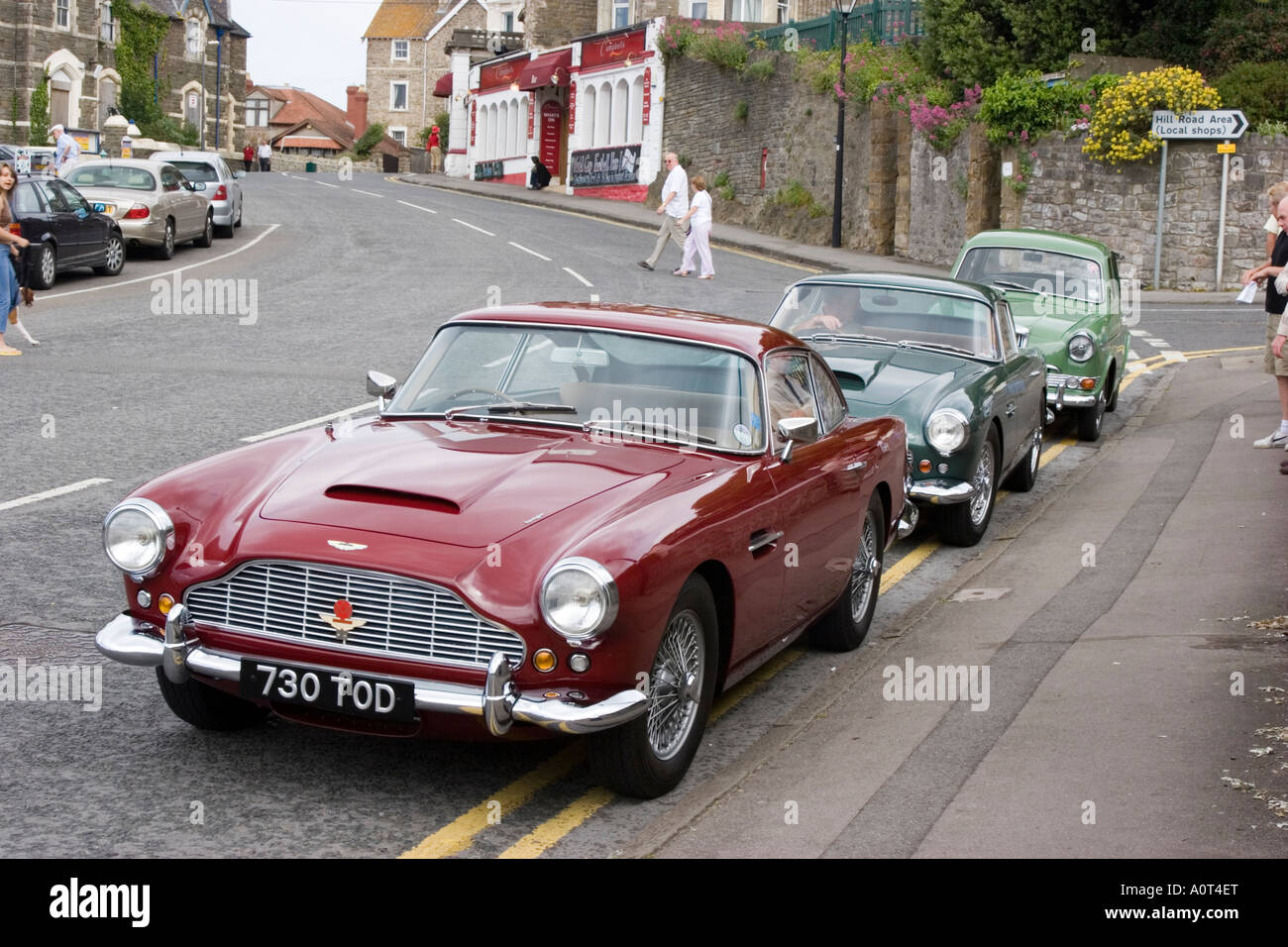 Vintage Aston Martin cars in Clevedon Somerset Stock Photo Alamy