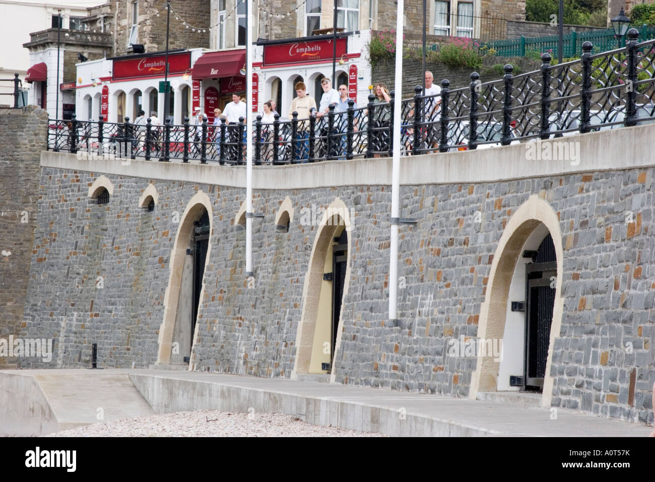 Sea front wall in Clevedon Somerset Stock Photo