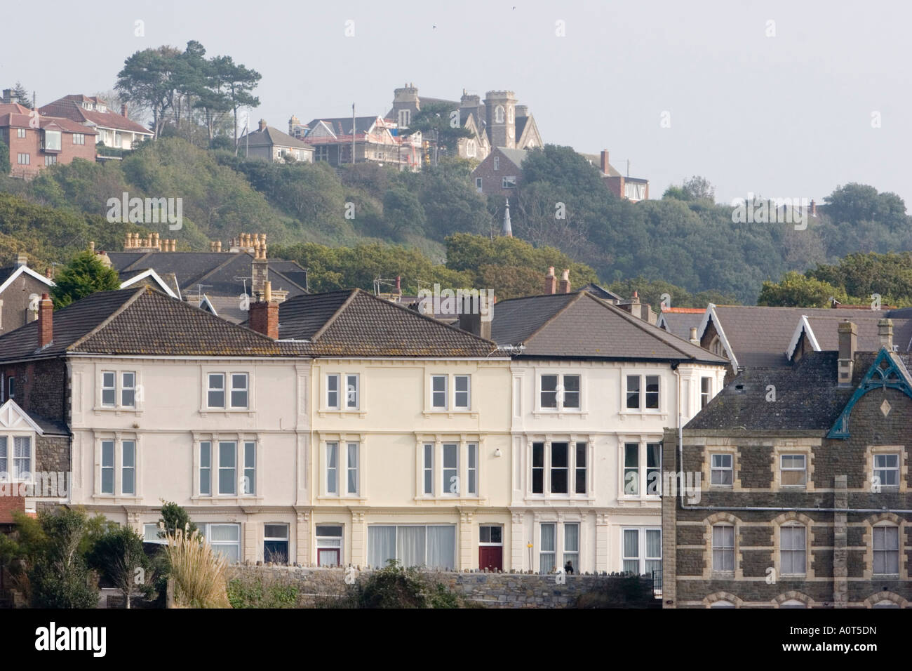 Houses on the seafront in Clevedon Somerset Stock Photo Alamy