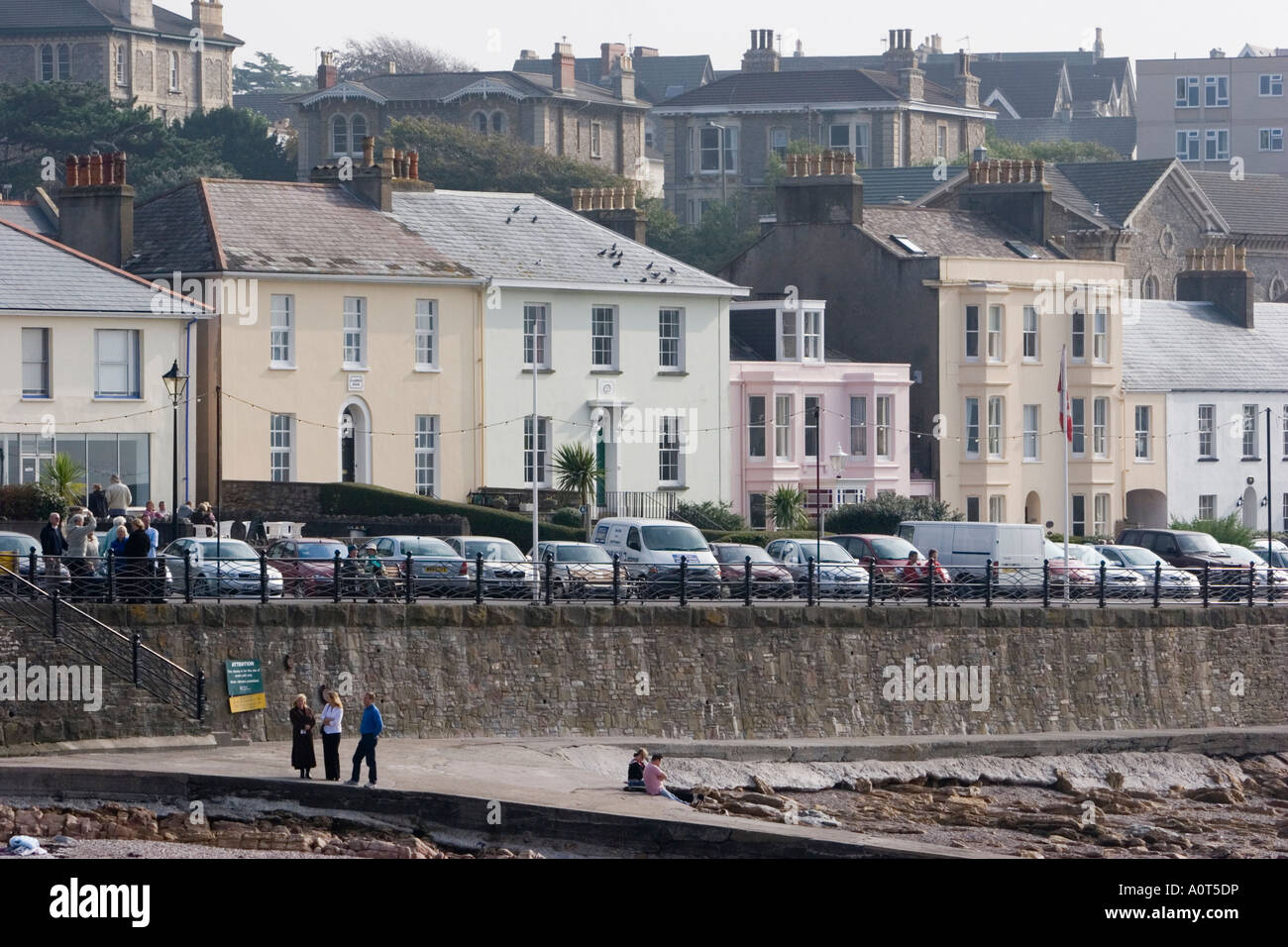 Houses on the seafront in Clevedon Somerset Stock Photo Alamy