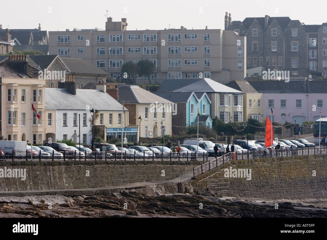 Houses on the seafront in Clevedon Somerset Stock Photo Alamy