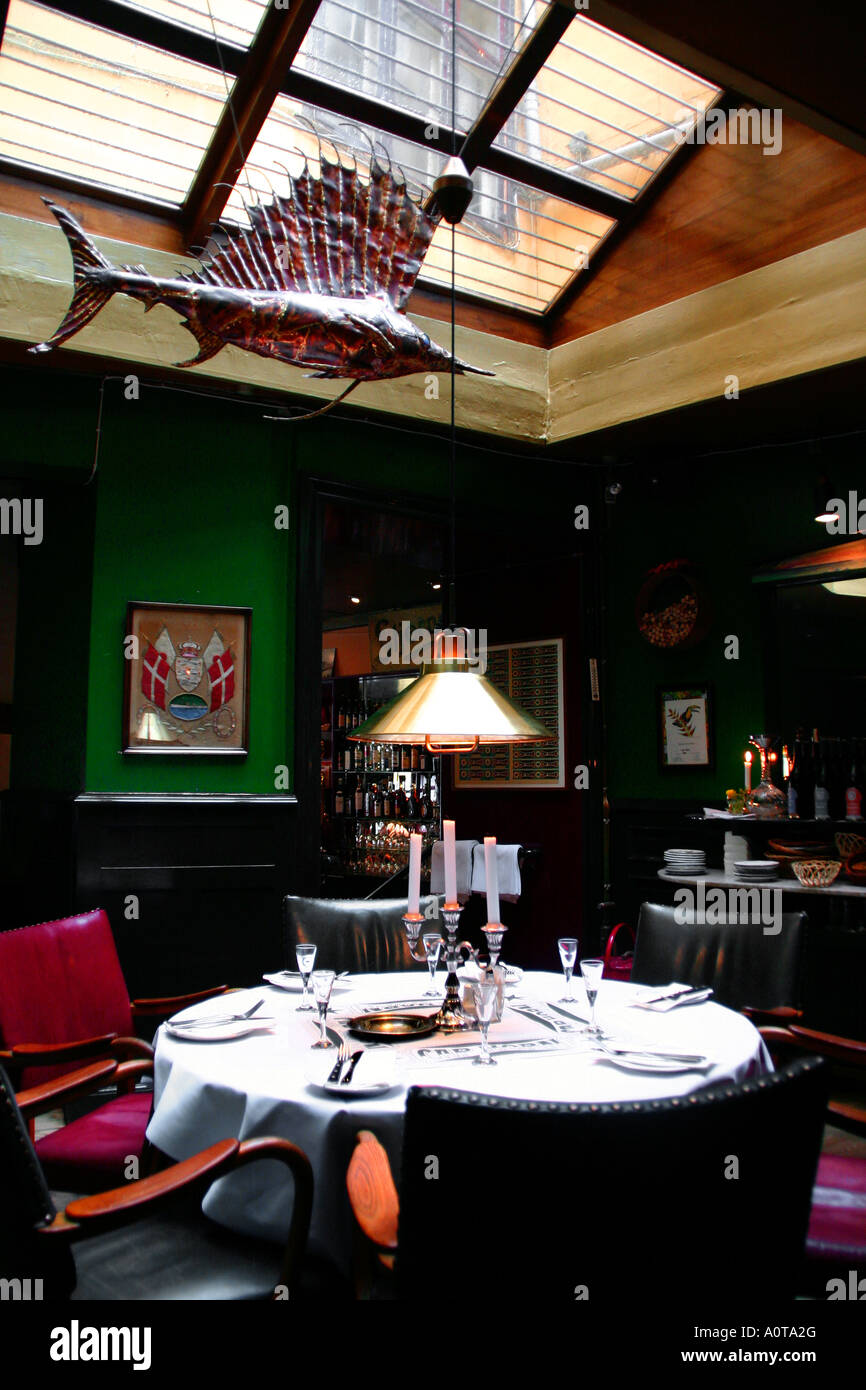 The interior of Cap Horn a famous restaurant situated in the Nyhavn district of Copenhagen Denmark Stock Photo