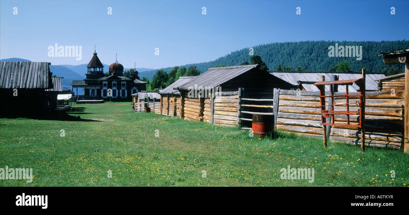 Taltsy Museum of Wooden Architecture Stock Photo