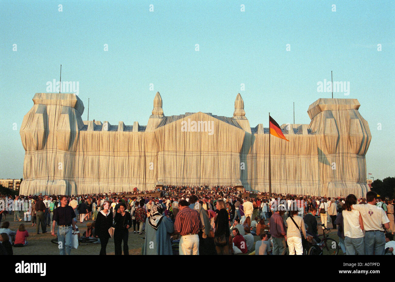 Wrapped Reichstag Berlin 1995 Stock Photo