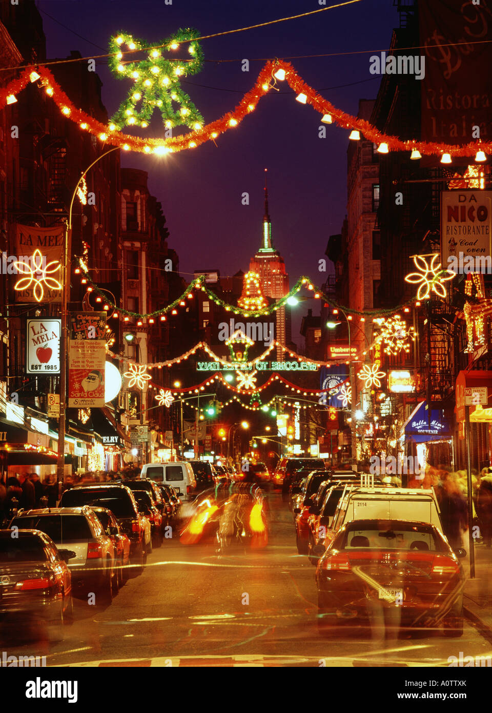Christmas at Little Italy Stock Photo Alamy