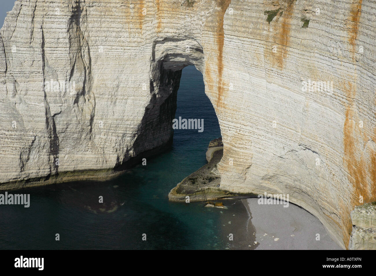 Etretat Normandy France Down cliff Stock Photo - Alamy