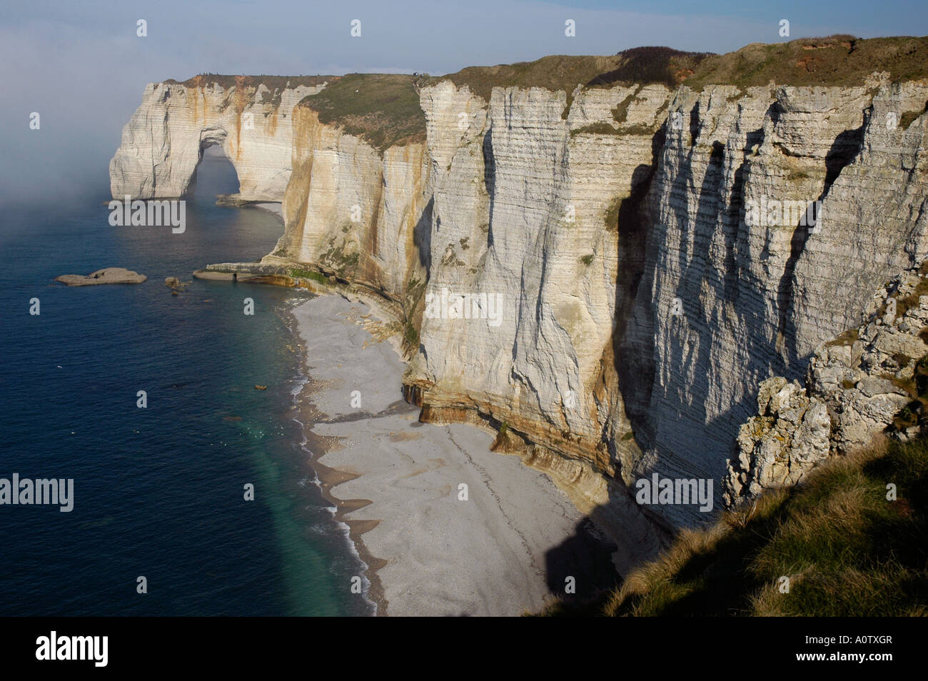 Etretat Normandy France Down cliff Stock Photo - Alamy