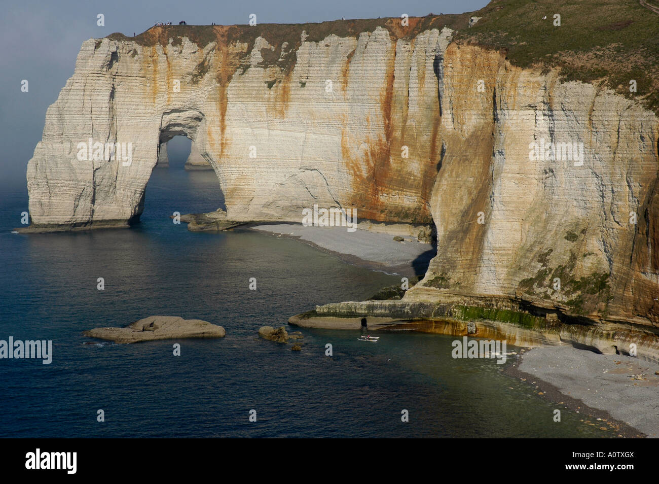 Etretat Normandy France Down cliff Stock Photo - Alamy