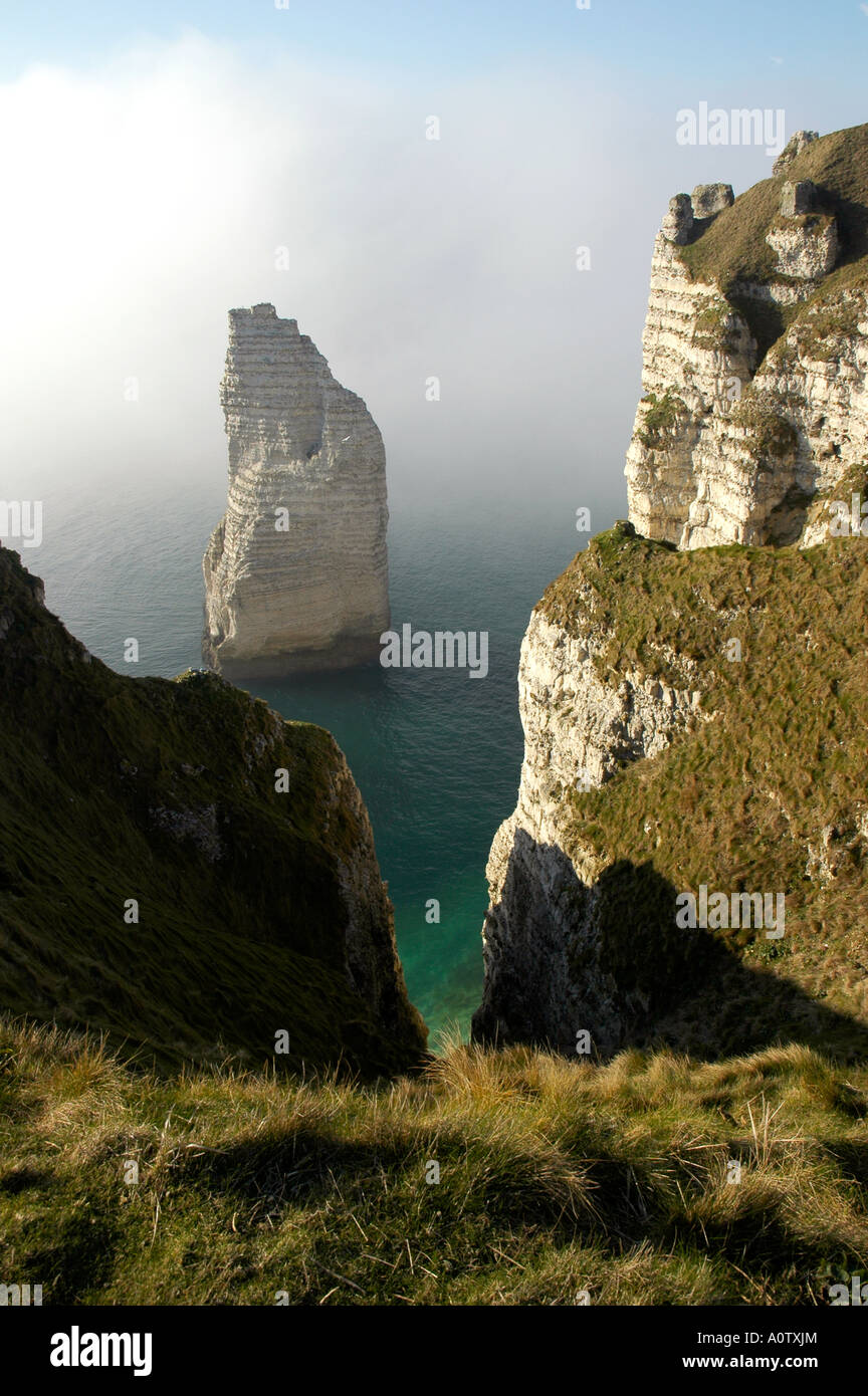 Etretat Seine Maritime Normandy France Down cliff Stock Photo - Alamy
