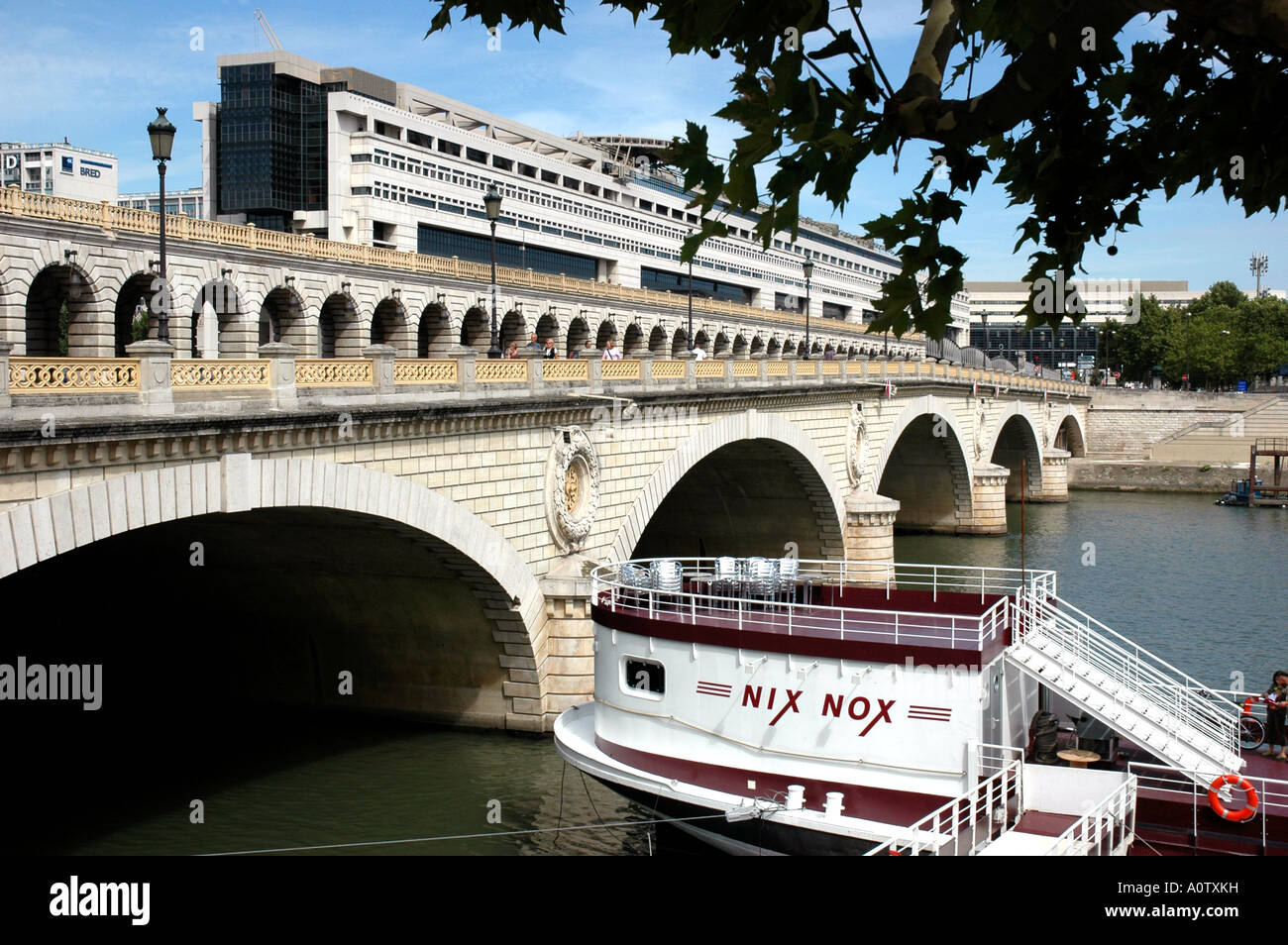 Bercy bridge and finance ministry Paris France Quai de la gare Stock Photo