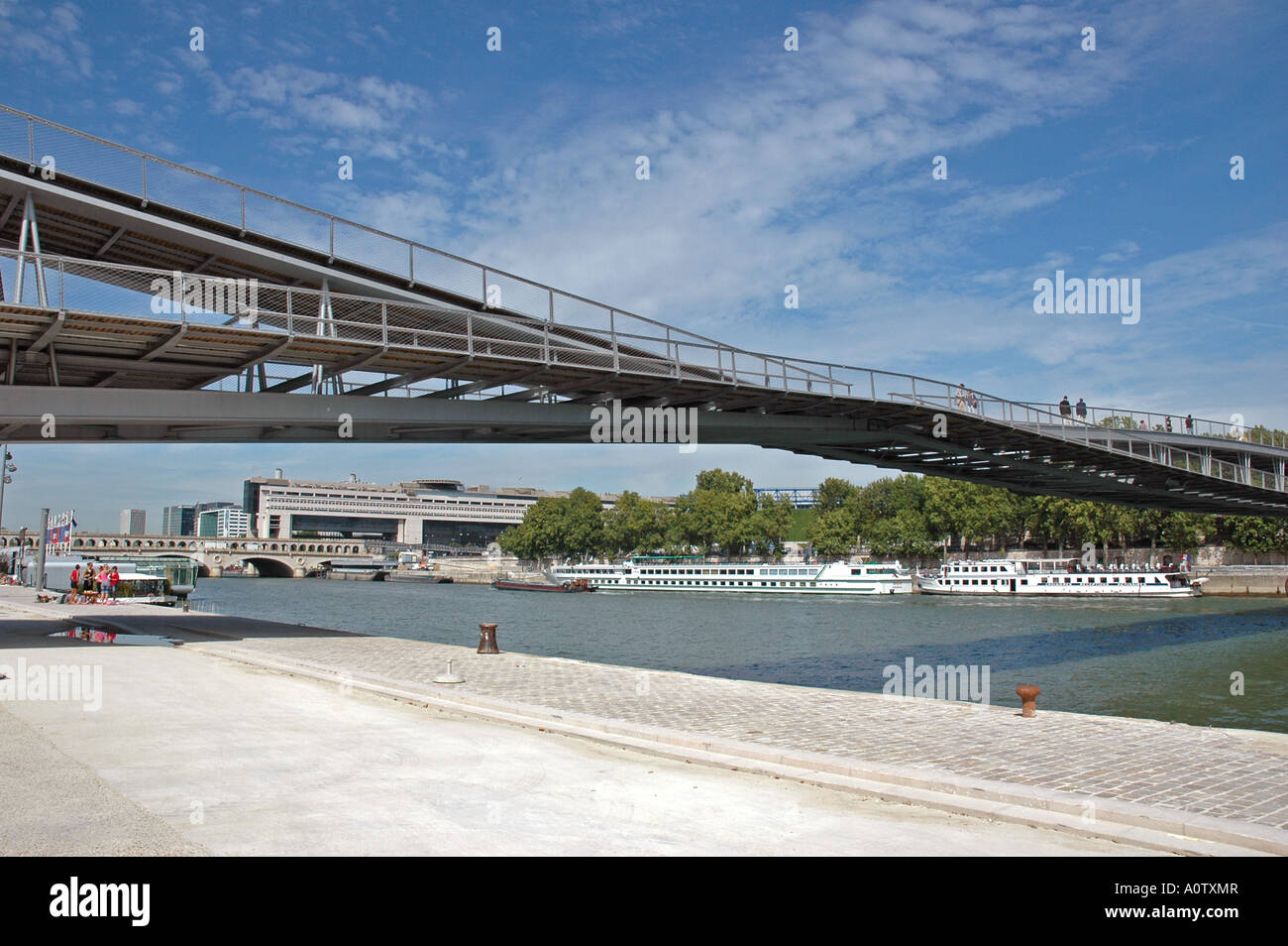 Simone de Beauvoir footbridge Seine river Paris France ,Quai de la Gare ...