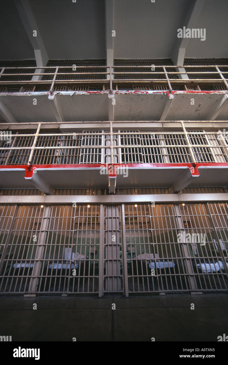Alcatraz prison cell block, San Francisco, California, USA. Stock Photo