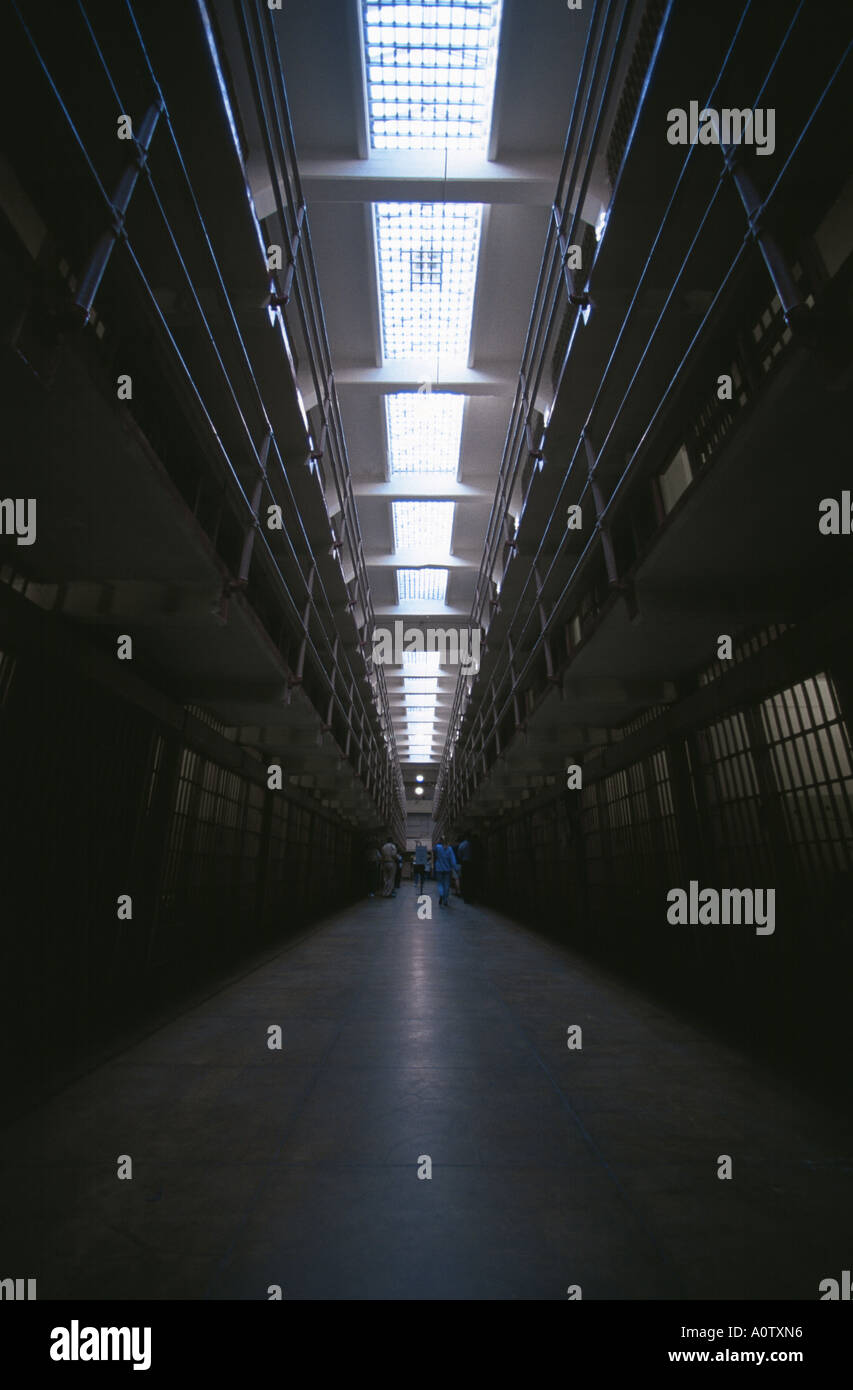 Alcatraz prison cell block, San Francisco, California, USA. Stock Photo