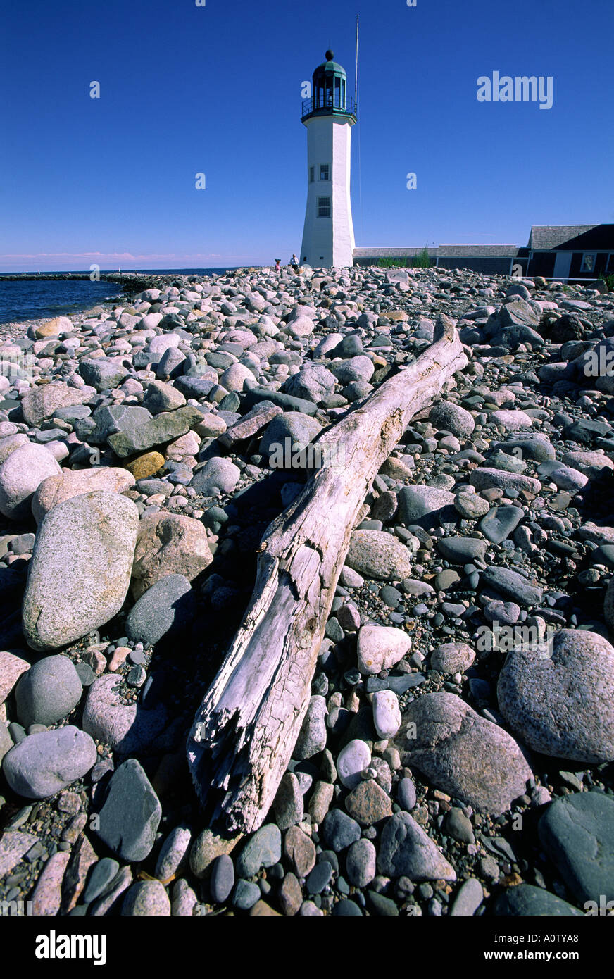 Historic lighthouse Scituate Massachusetts Stock Photo