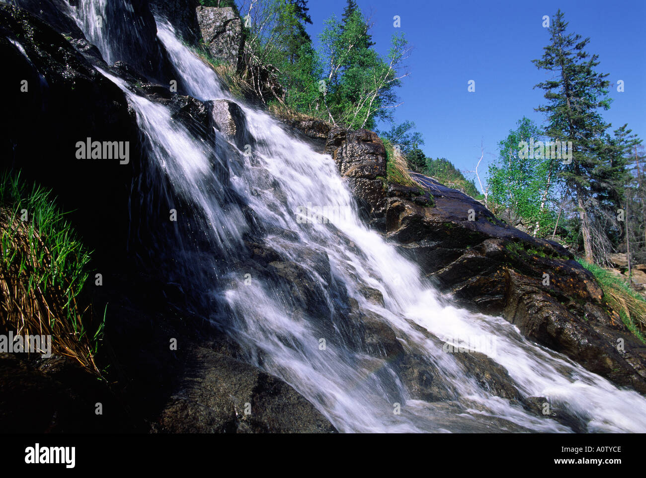 waterfall cascade scenic nature environment Stock Photo