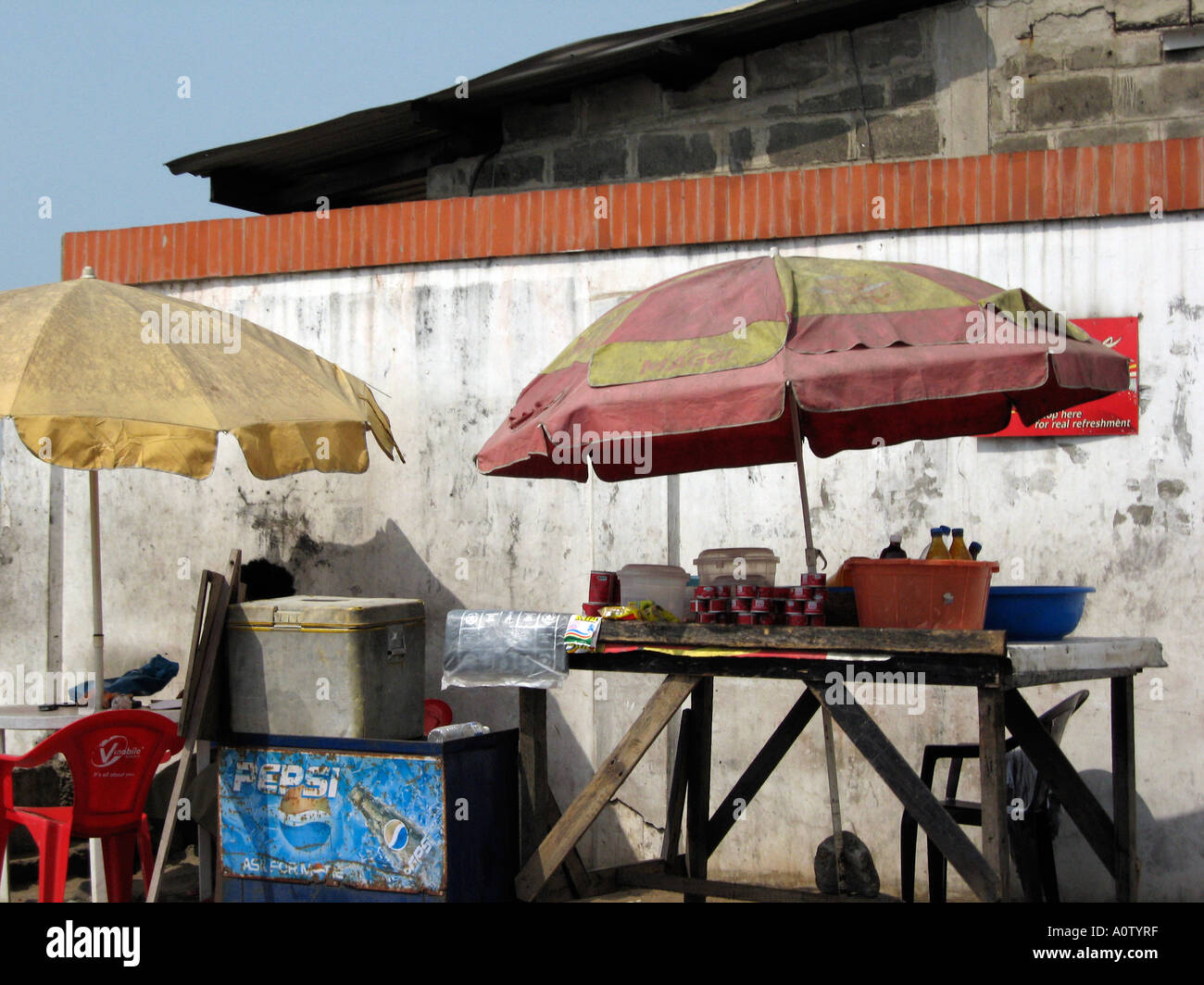 drinks stalls at roadside in Lagos Stock Photo Alamy