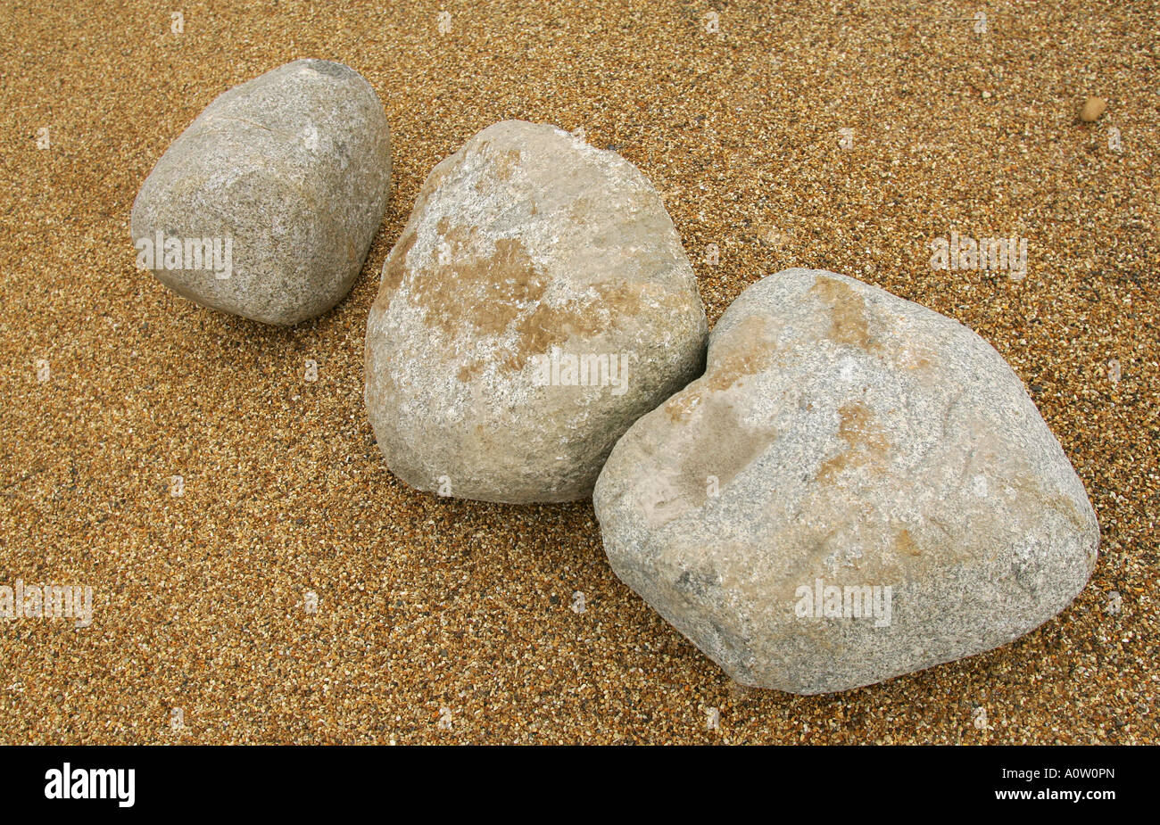 Rocks on a path at the Stanwick Lakes Park in Northamptonshire Stock ...