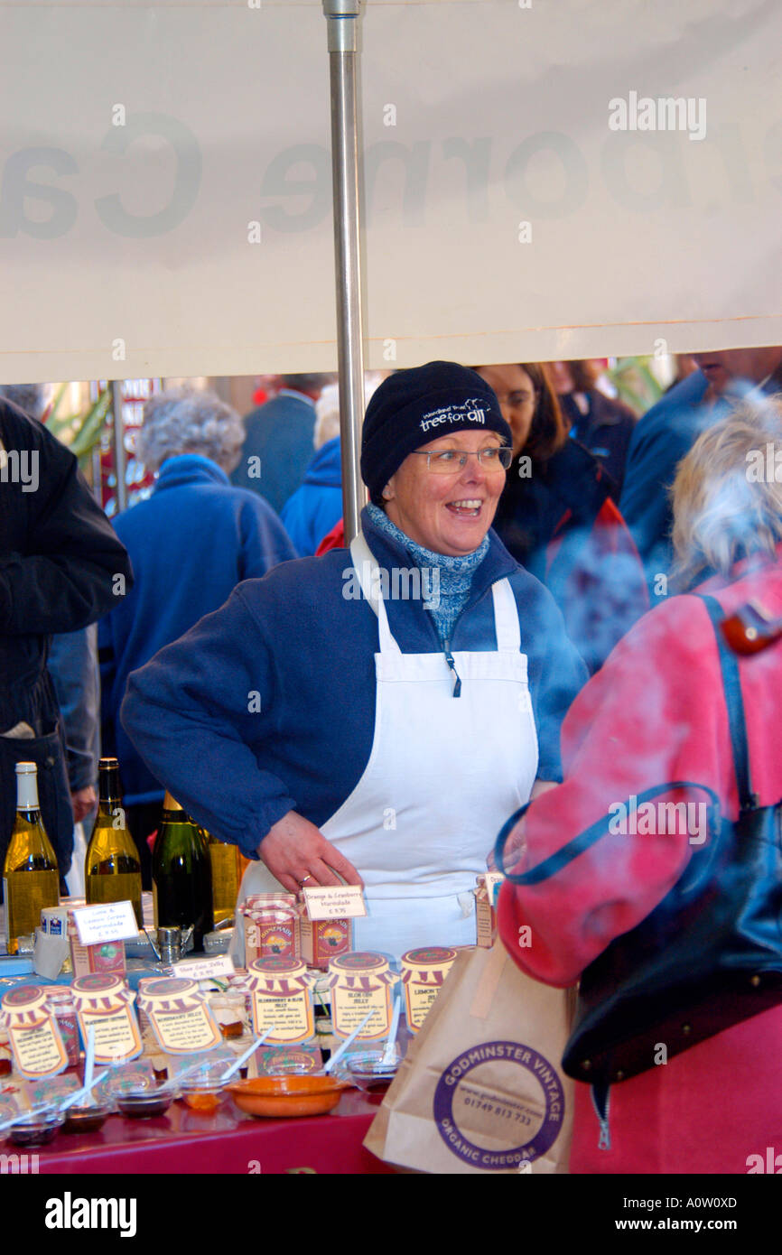 Popular Farmers market in rural Dorset Stock Photo Alamy