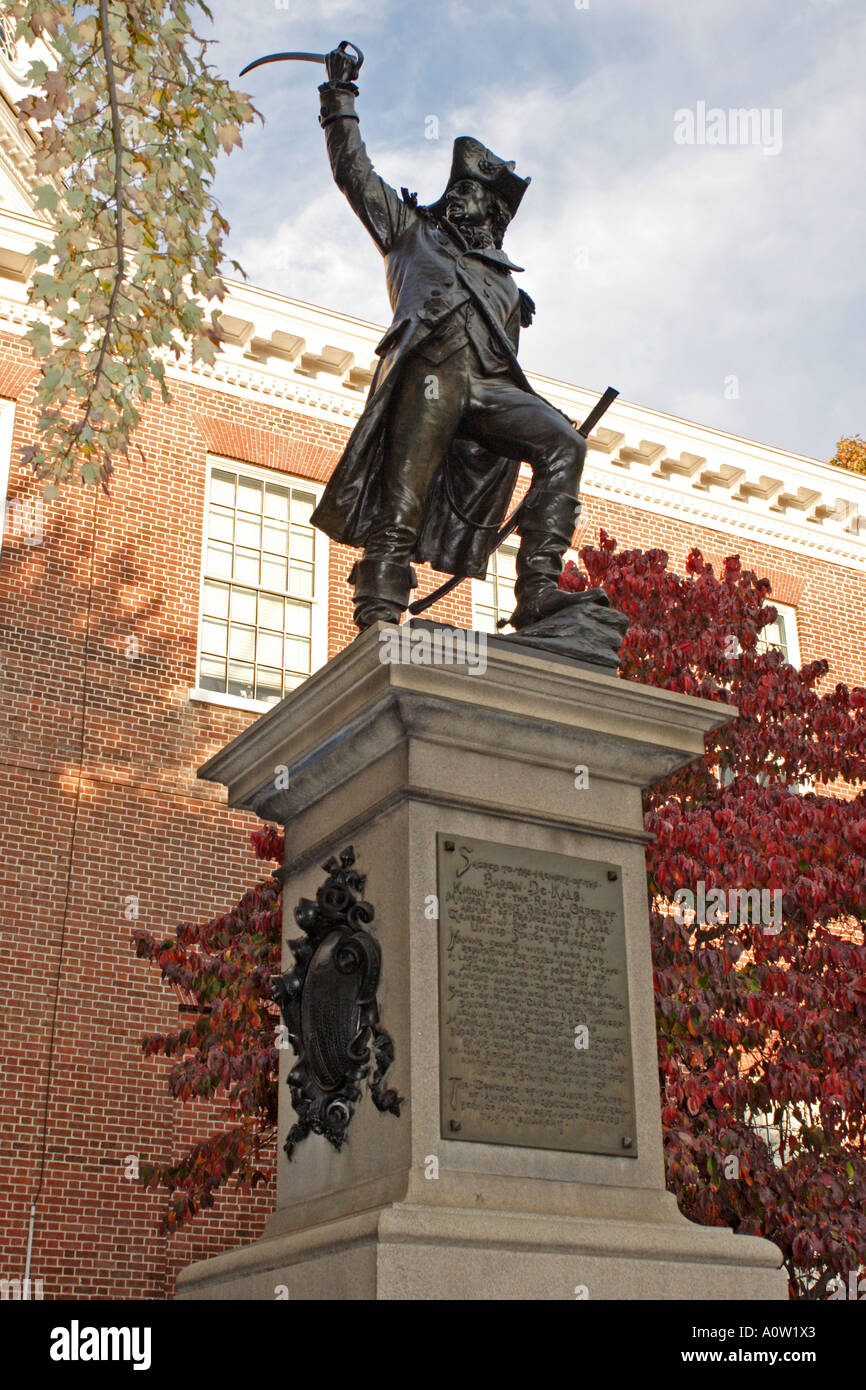 Baron Johann de Kalb Statue Maryland Capitol grounds Stock Photo