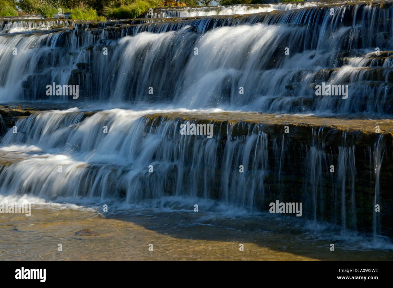 Trent river Healey Falls Ontario smooth stepped waterfalls Stock Photo