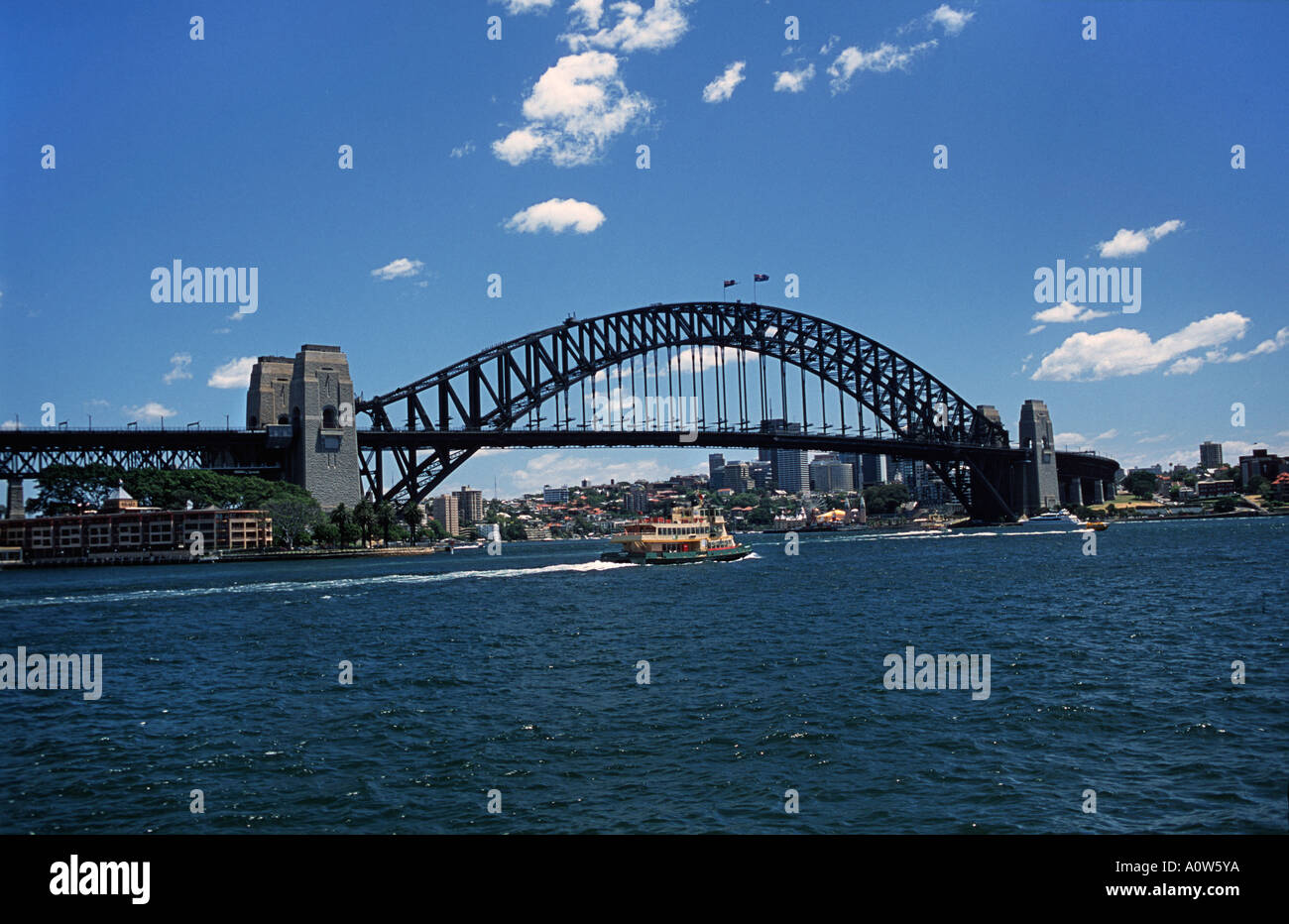 View of the famous Sydney Harbour Bridge Sydney New South Wales Australia Stock Photo
