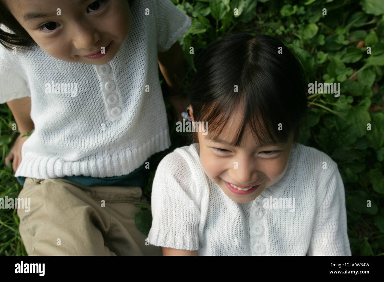 Close up of two girls Stock Photo