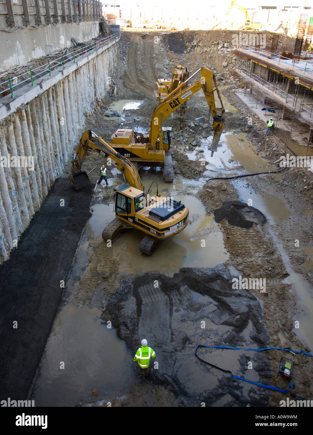 excavation on construction site uk Stock Photo