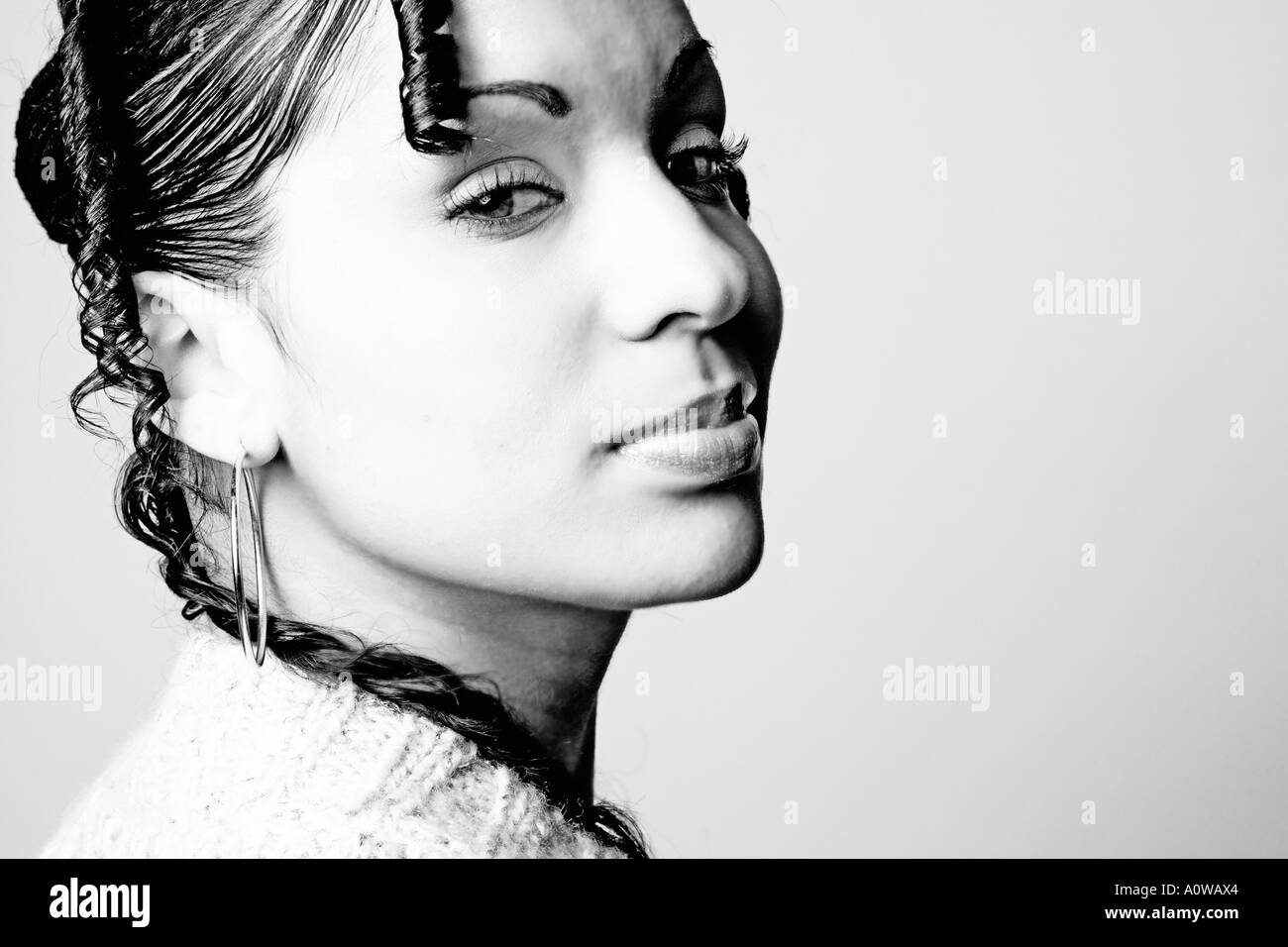 portrait of a mixedrace young woman Stock Photo Alamy