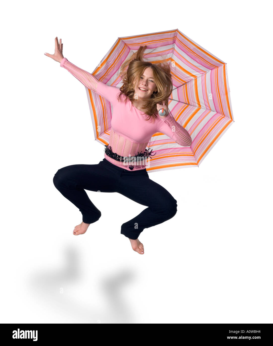 Jumping for joy Stock Photo