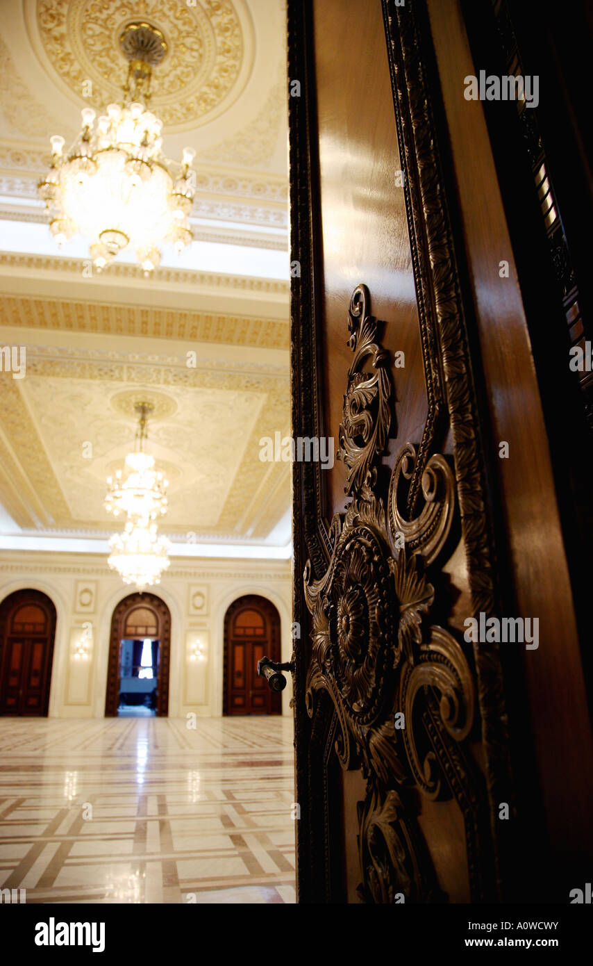Palace of Parliament Bucharest Romania interior Stock Photo