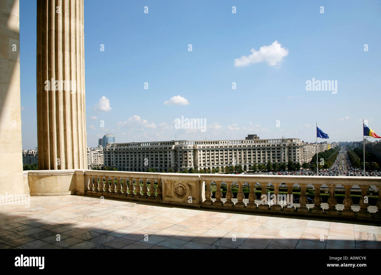 Balcony Palace Of Parliament Bucharest Romania Stock Photo