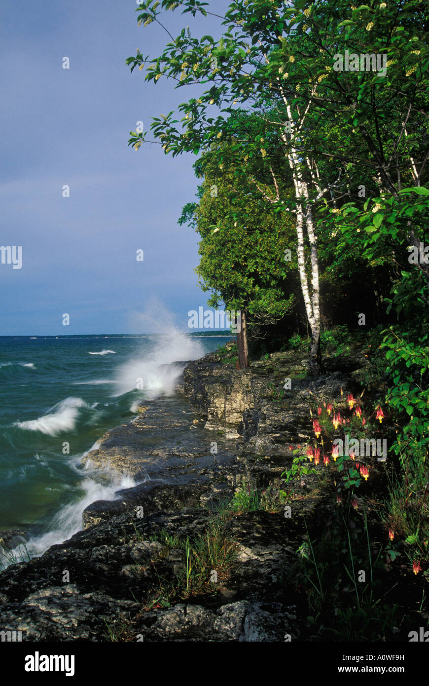 Cave Point Whitefish Dunes State Park Stock Photos Cave Point