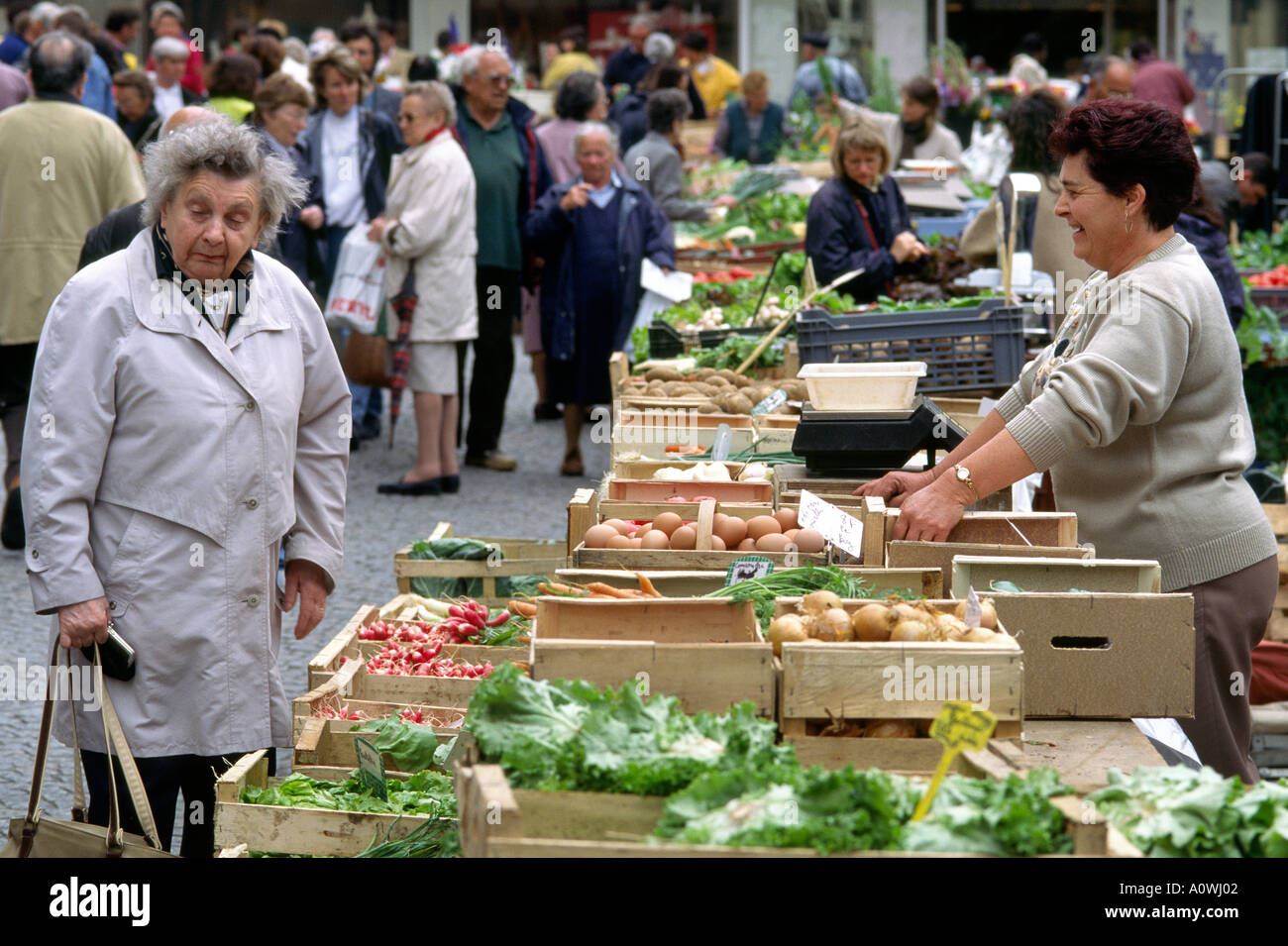 Outdoor vegetable market Vannes France Bretagne Stock Photo Alamy