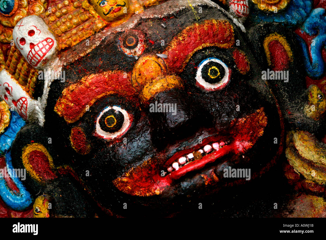 religious statue in durbar square nepal Stock Photo