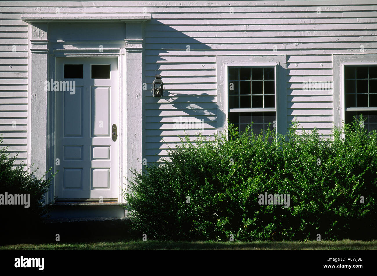 New England colonial white clapboard house Stock Photo