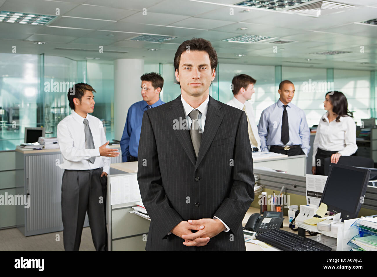 Asian man woman workers counter hi-res stock photography and images - Alamy