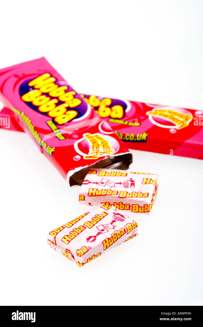 Bubblegum bubblegums bubble gum packet packets hubba bubba strawberry