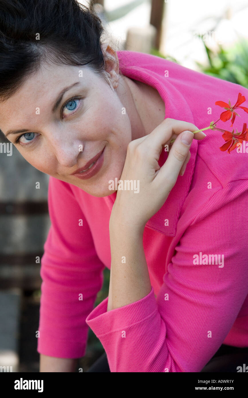 Portrait of female smiling Stock Photo - Alamy