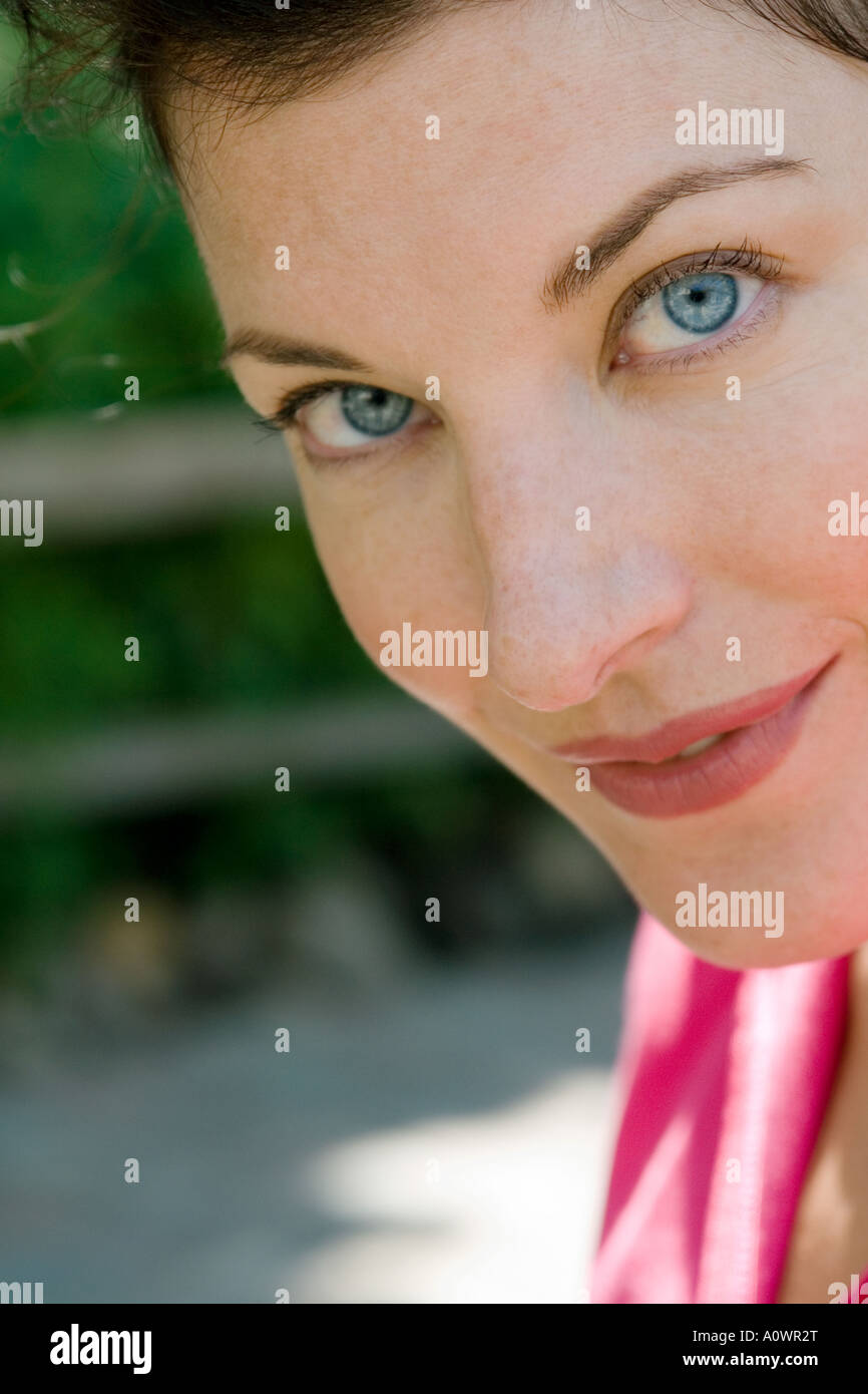 Portrait of female smiling Stock Photo - Alamy