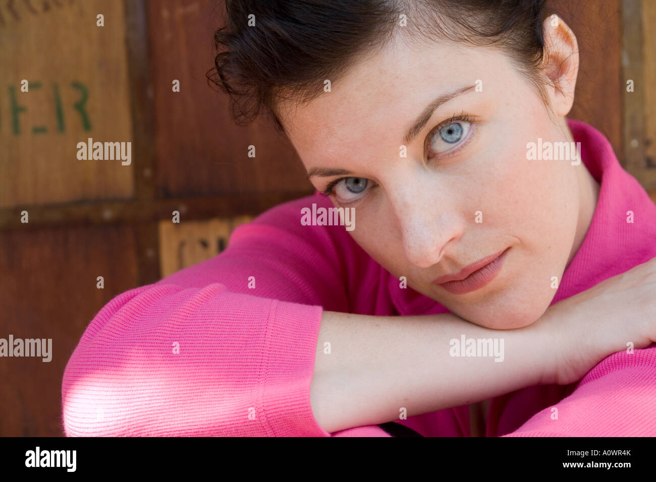 Portrait of female smiling Stock Photo - Alamy