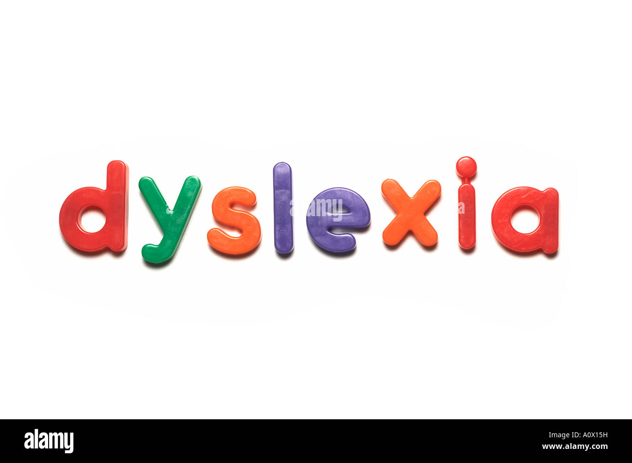 alphabet fridge magnets spelling dyslexia words Stock Photo - Alamy