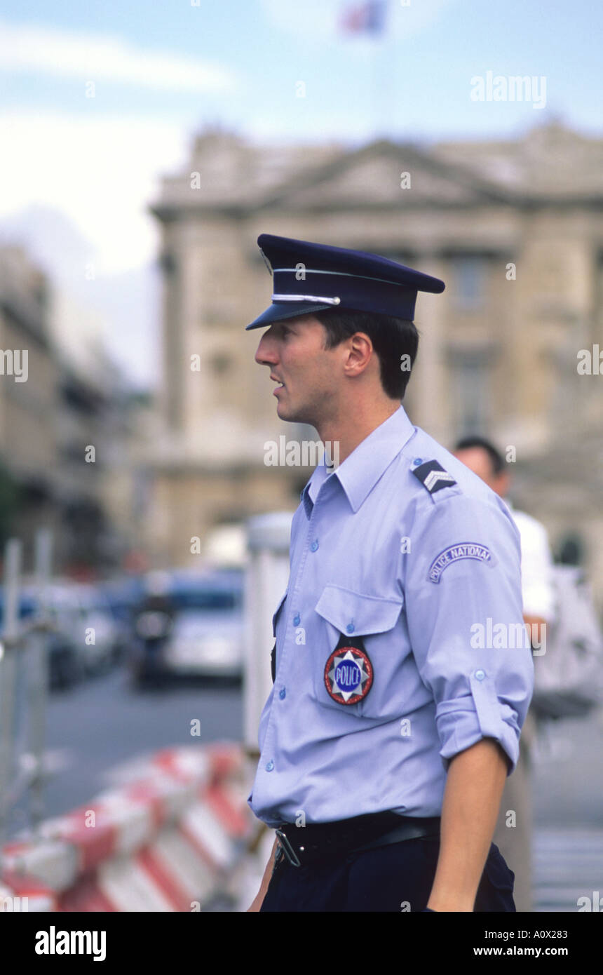 French national police officer in Paris France Stock Photo - Alamy