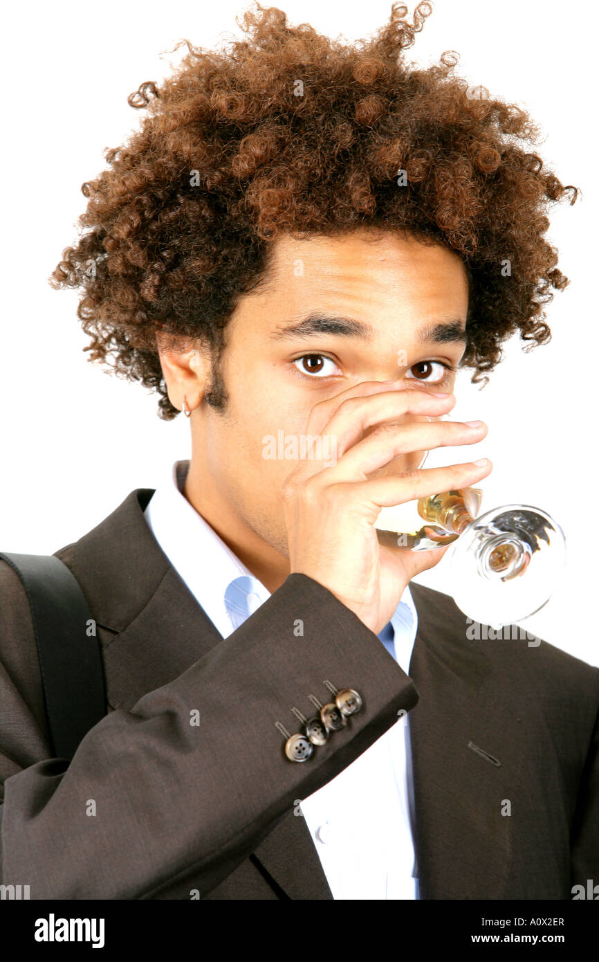 Young Man Drinking Wine Model Released Stock Photo - Alamy
