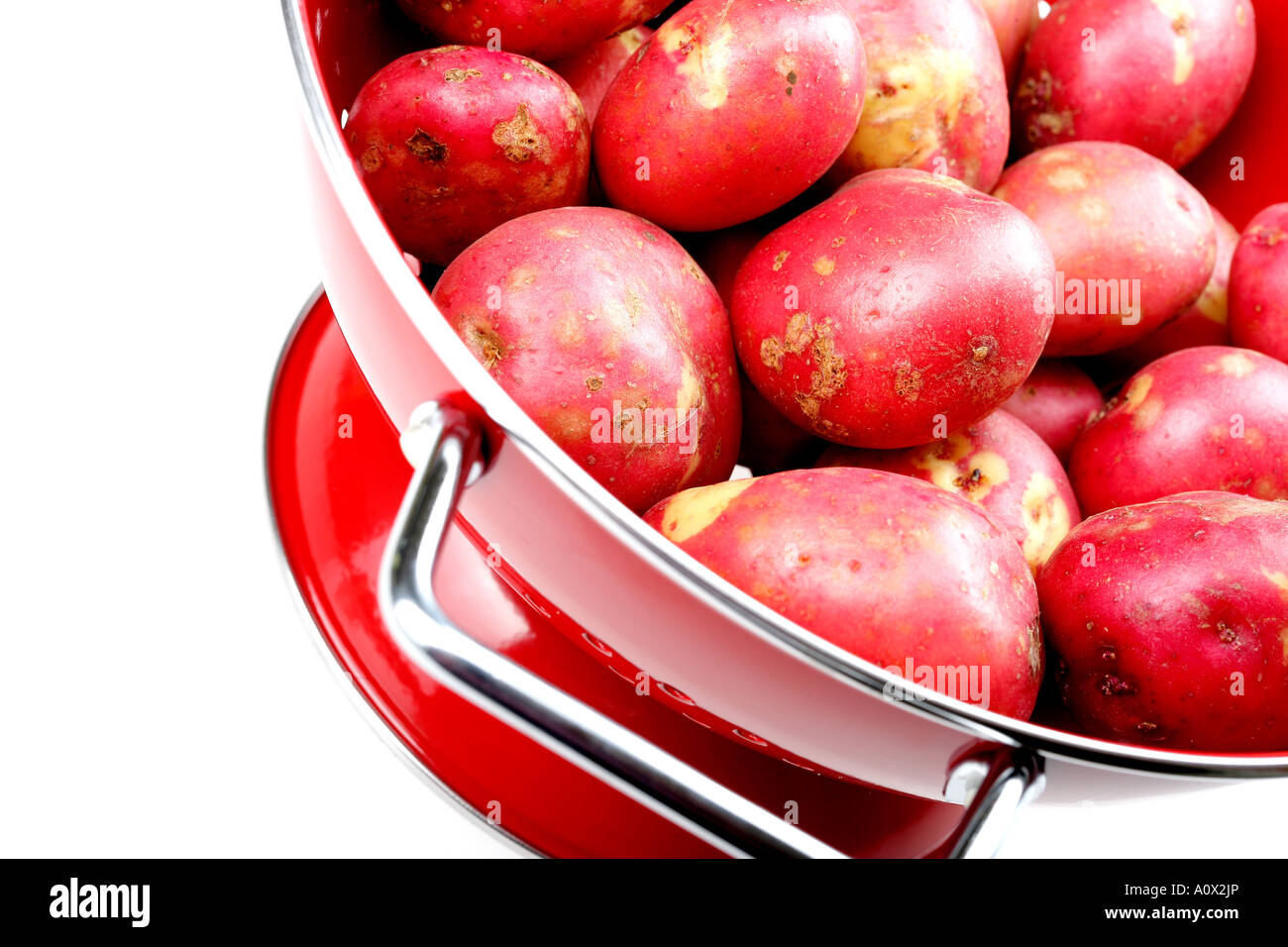 Fresh Cleaned Uncooked Red Potatoes With No People Stock Photo