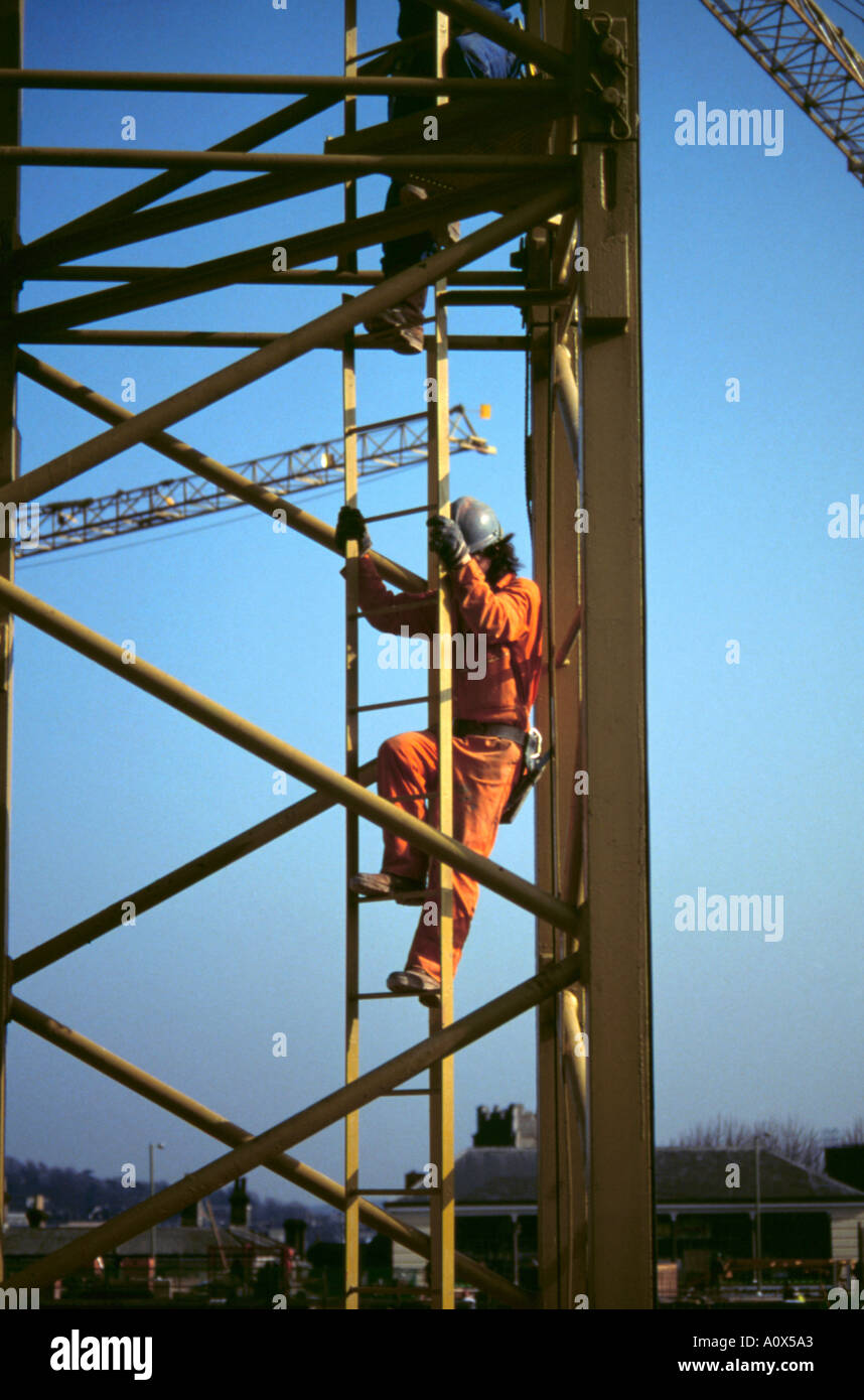 Rigger on the ladder of a tower crane Stock Photo 1877410 Alamy