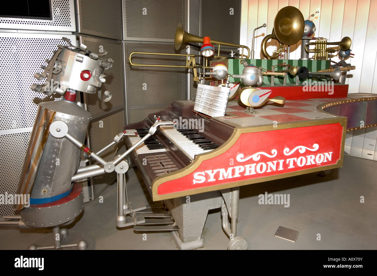 Robot playing piano robot station Aichi Expo Japan 2005 Nagoya Honshu Island Japan Asia Stock Photo