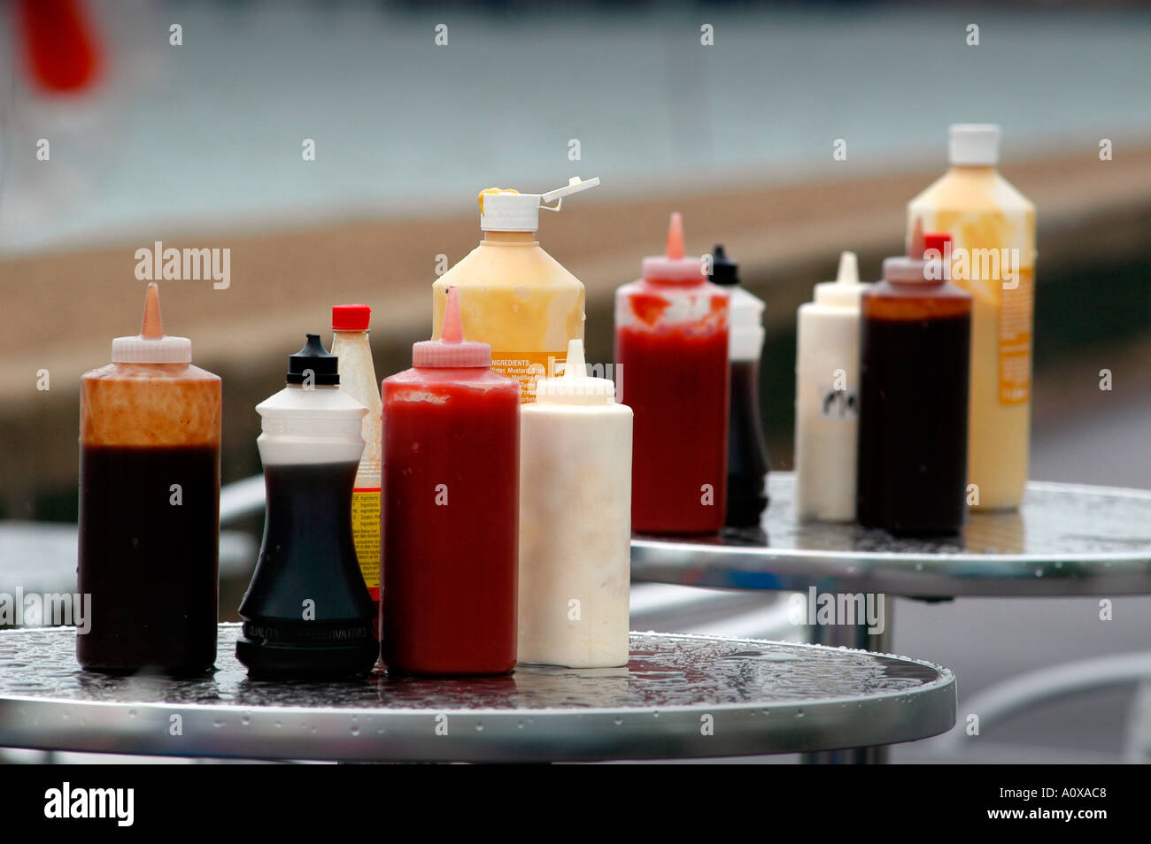 PLASTIC CONTAINERS OF SAUCES Stock Photo Alamy