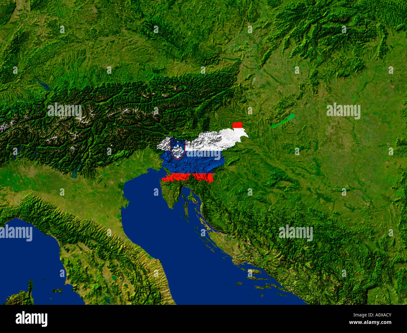 Slovenia flag map hi-res stock photography and images - Alamy