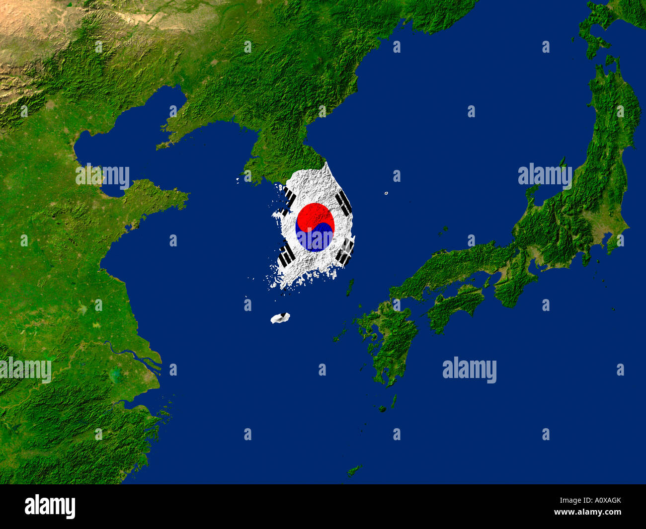 Map south korea flag hi-res stock photography and images - Alamy